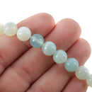 8mm Round BLUE GREEN  AGATE Beads, smooth, full strand, 46 beads, gag0358