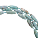 40mm Agate Beads, Spindle Oval ROBIN'S EGG BLUE Green Gemstone Beads, Smooth Beads, blue green, tan, full strand, 8 beads, gag0361