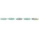 40mm Agate Beads, Spindle Oval ROBIN'S EGG BLUE Green Gemstone Beads, Smooth Beads, blue green, tan, full strand, 8 beads, gag0361