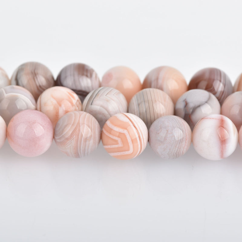 8mm Pink BOTSWANA AGATE Gemstone Beads, Round, Natural Pink/Peach Color, 50 beads, gag0372