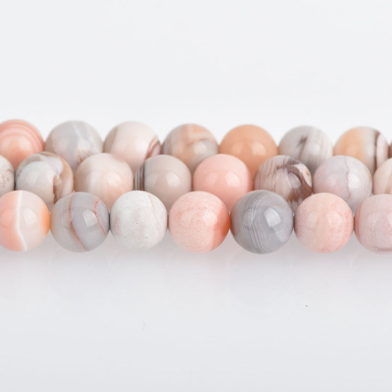 6mm Pink BOTSWANA AGATE Gemstone Beads, Round, Natural Pink/Peach Color, 66 beads, gag0373