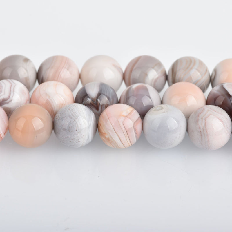 12mm Pink BOTSWANA AGATE Gemstone Beads, Round, Natural Pink Peach Color, 33 beads, gag0376