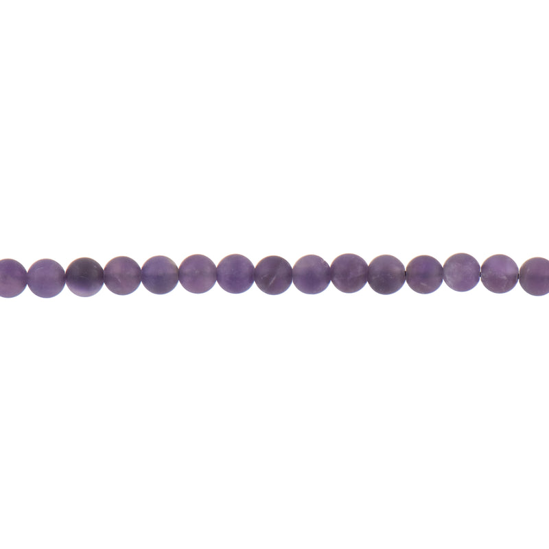 6mm PURPLE Frosted AMETHYST Round Beads, Matte Natural Gemstone Beads, full strand, about 65 beads, gam0029