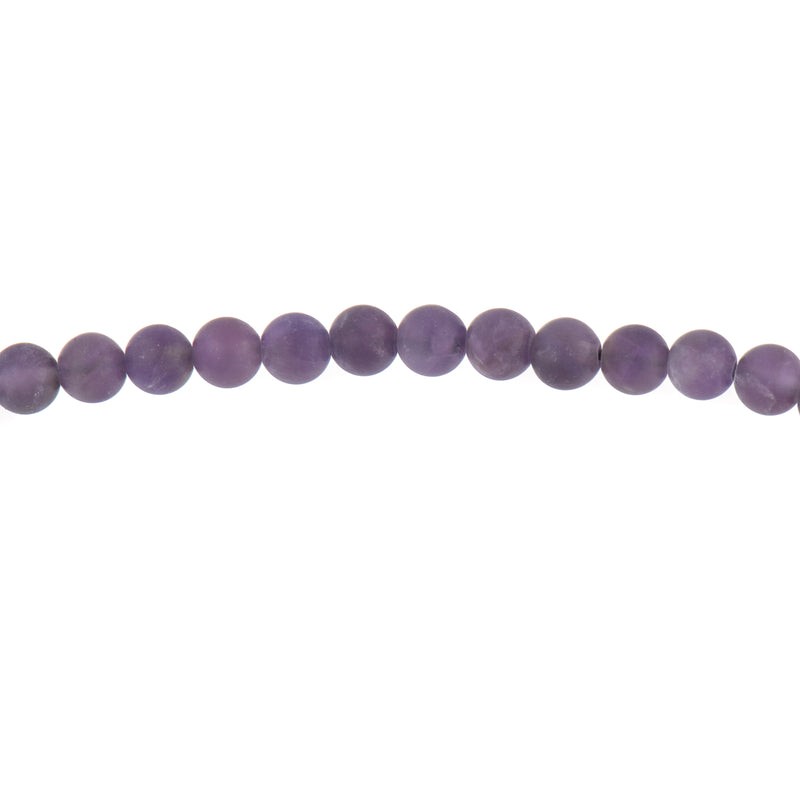 6mm PURPLE Frosted AMETHYST Round Beads, Matte Natural Gemstone Beads, full strand, about 65 beads, gam0029