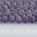 8mm PURPLE Frosted AMETHYST Round Beads, Matte Natural Gemstone Beads, full strand, about 50 beads, gam0030