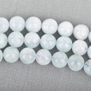 8mm Light BLUE AQUAMARINE Round Beads, Natural Gemstone Beads, full strand, about 50 beads, gaq0010