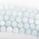 8mm Light BLUE AQUAMARINE Round Beads, Natural Gemstone Beads, full strand, about 50 beads, gaq0010