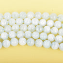 8mm Light BLUE AQUAMARINE Round Beads, Natural Gemstone Beads, full strand, about 50 beads, gaq0010