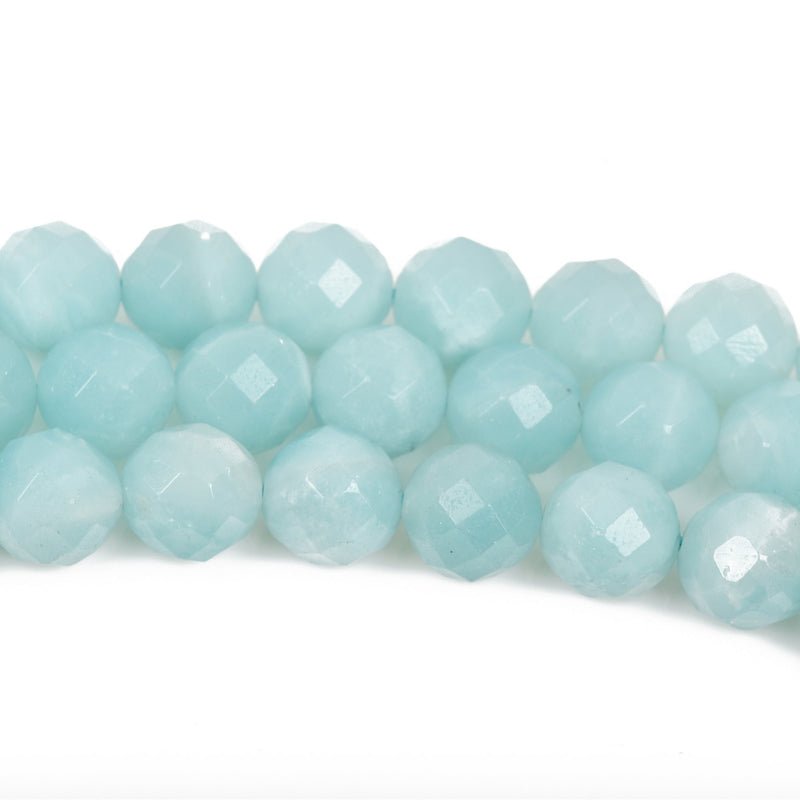 6mm AMAZONITE Round Faceted Gemstone Beads, full strand, about 68 beads, gaz0011