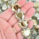 22mm Heart Beads Crystal Light GREEN AB, 14 beads, bgl1836