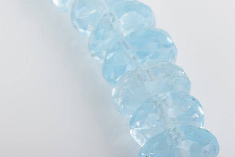 NATURAL BLUE TOPAZ Rondelle Beads . 3.5" loose beads about 26 beads gbt0001