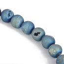 12mm Round Titanium Druzy Beads, Blue Gold Quartz Beads, full strand, 32 beads, gdz0030