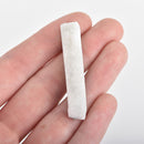 Starlight White Quartz DRUZY Drusy Pendant Beads, spike stick shape, top drilled, 3/4" to 2-3/8" long half strand, 9 beads, gdz0069a