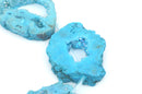 7 Large TURQUOISE BLUE DRUZY Natural Gemstone Quartz Geode Beads, Flat Round Slabs, 2-1/4" - 2-1/2",  Rainbow Plated Crystals, gdz0112