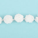 2 WHITE Druzy Beads, Natural Quartz, AB Plated, Cross Section of Stalactite, 14mm to 16mm, gdz0185