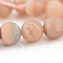 6mm DRUZY QUARTZ Round Beads, Champagne Titanium Coated Geode Round Beads, pale peach color, 63 beads, full strand gdz0232