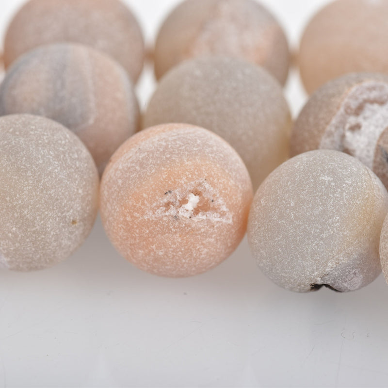 14mm DRUZY Quartz Round Beads, CHAMPAGNE Geode Round Beads, full strand, 26 beads, gdz0208