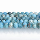 4mm to 5mm BLUE APATITE RONDELLE Gemstone Beads, faceted full strand gem0003
