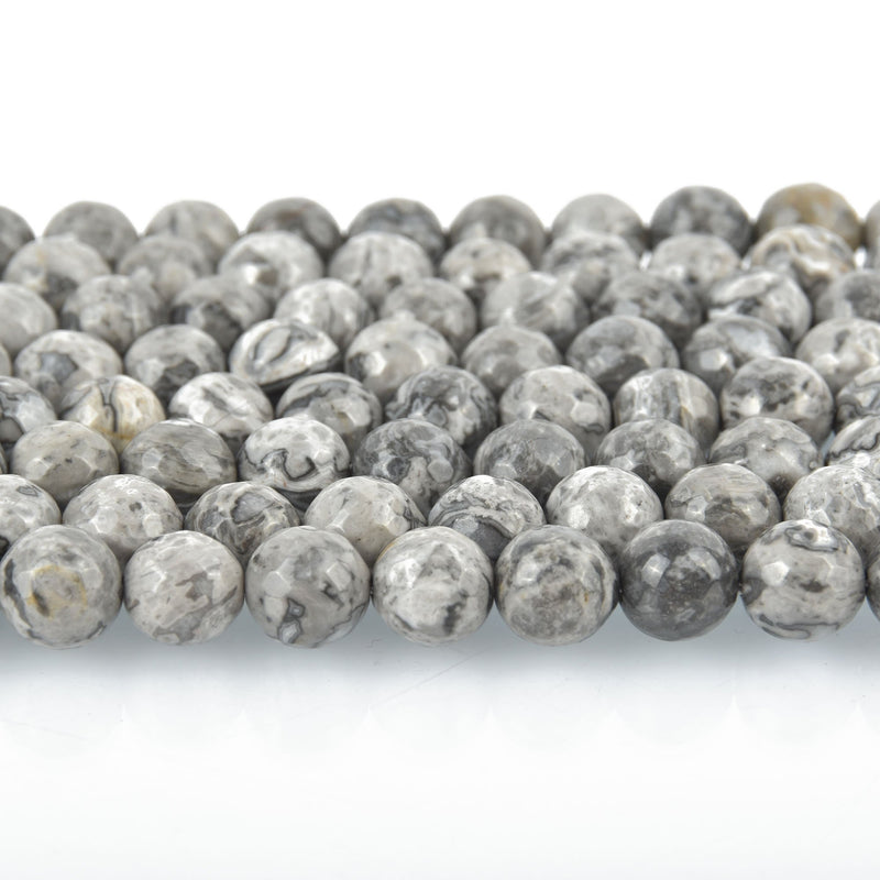 8mm Silver Gray CRAZY LACE AGATE Round Beads Natural Gemstones full strand 46 beads gem0011
