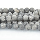 12mm MATTE Silver Gray CRAZY LACE Agate Round Beads Natural Gemstones full strand 32 beads gem0014
