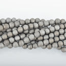 6mm DRUZY QUARTZ Round Beads Titanium Coated over natural quartz agate, silver gray color full strand gem0022
