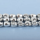 10mm SILVER Metallic HEMATITE Gemstone SKULL Beads x40 beads gem0032