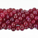 12mm Round RASPBERRY PINK AGATE Beads, faceted, full strand gem0034
