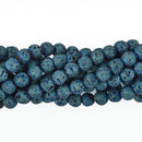 6mm LAVA Beads TITANIUM BLUE Aromatherapy Beads, Perfume Diffuser Beads, Essential Oil Beads, full strand 60 beads gem0038