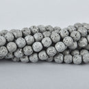 6mm LAVA Beads SILVER Aromatherapy Beads, Perfume Diffuser Beads, Essential Oil Beads, full strand 60 beads gem0041
