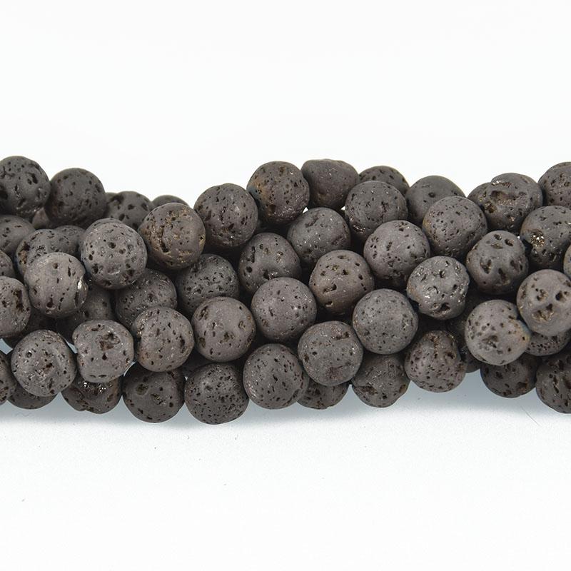 6mm LAVA Beads GUNMETAL Aromatherapy Beads, Perfume Diffuser Beads, Essential Oil Beads, full strand 60 beads gem0042