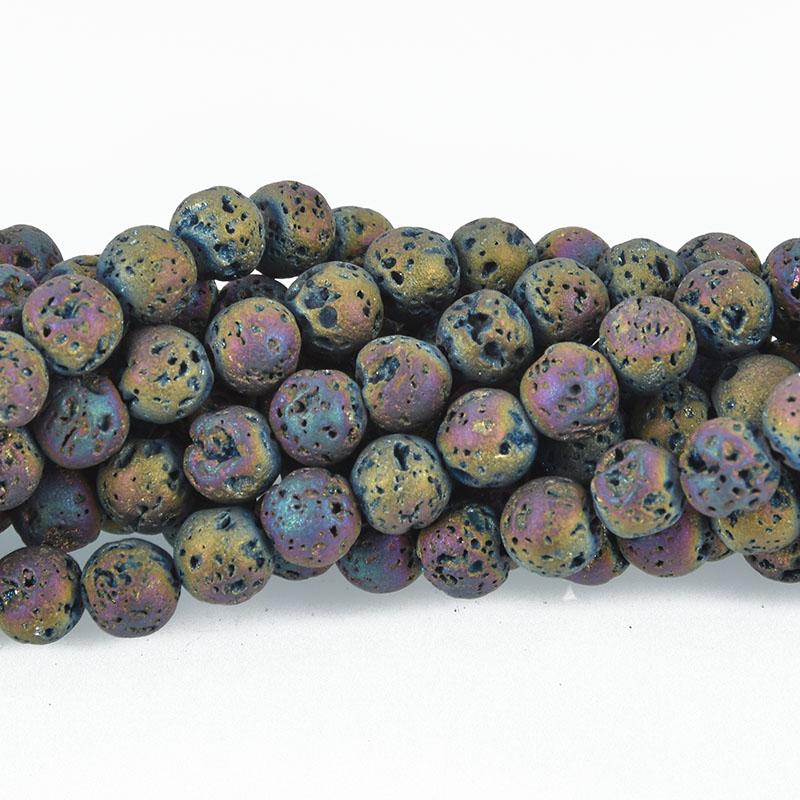 6mm LAVA Beads RAINBOW Aromatherapy Beads, Perfume Diffuser Beads, Essential Oil Beads, full strand 60 beads gem0043