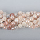 8mm BLUSH PHANTOM QUARTZ Beads, Round faceted gemstone agate 47 beads gem0047
