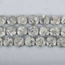 16mm Silver Gray Crazy LACE AGATE Beads COIN Natural Gemstones full strand 28 beads gem0051