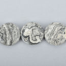 30mm Silver Gray Crazy LACE AGATE Beads COIN Faceted Natural Gemstones full strand 13 beads gem0053