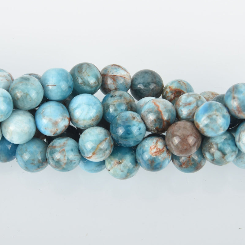 8mm BLUE APATITE Gemstone Beads Round, full strand, 48 beads, gem0057