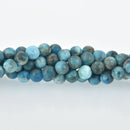 6mm Matte BLUE APATITE Gemstone Beads Round, full strand, 65 beads, gem0061