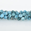 8mm BLUE APATITE NUGGET Gemstone Beads, faceted full strand gem0062