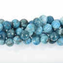 10mm BLUE APATITE Gemstone Beads Round, Faceted full strand, 40 beads, gem0067