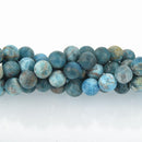 8mm Matte BLUE APATITE Gemstone Beads Round, full strand, 50 beads, gem0068