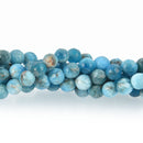 6mm BLUE APATITE Gemstone Beads Round, Faceted full strand, 68 beads, gem0071