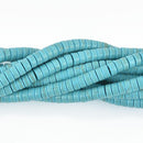 6mm HEISHI Beads, Howlite Turquoise Rondelle Beads, trade beads, full strand, about 125 beads gem0074