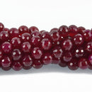10mm Round RASPBERRY PINK JADE Beads, faceted, full strand gem0076