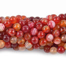 8mm HARVEST RED SPICE Agate Beads Round Faceted Natural Gemstones, full strand, gem0078