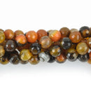 8mm HARVEST MOON Agate Beads Round Faceted Natural Gemstones, full strand, gem0079