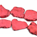 ROSE PINK HOWLITE Slab Gemstone Beads, magnesite, about 7/8" to 1-3/8", full strand, about 14-15 beads gem0087