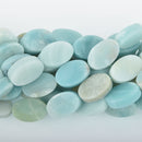 22mm Matte Oval AMAZONITE Beads Natural gemstone Full strand 18 beads gem0090