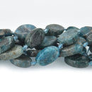 20mm Matte BLUE APATITE Beads Oval Natural gemstone Full strand 16 beads gem0091