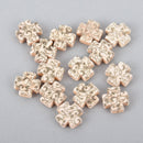 10 WHITE Howlite Maltese Cross Beads, 15mm, Laser Engraved gem0107