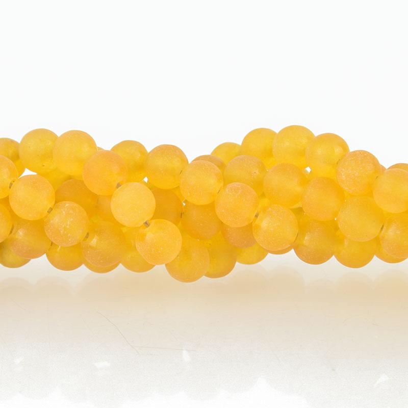 6mm YELLOW JADE Round Beads, Matte Frosted Gemstone Beads, full strand, about 61 beads, gem0112