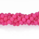 6mm HOT PINK JADE Round Beads, Matte Frosted Gemstone Beads, full strand, about 61 beads, gem0108